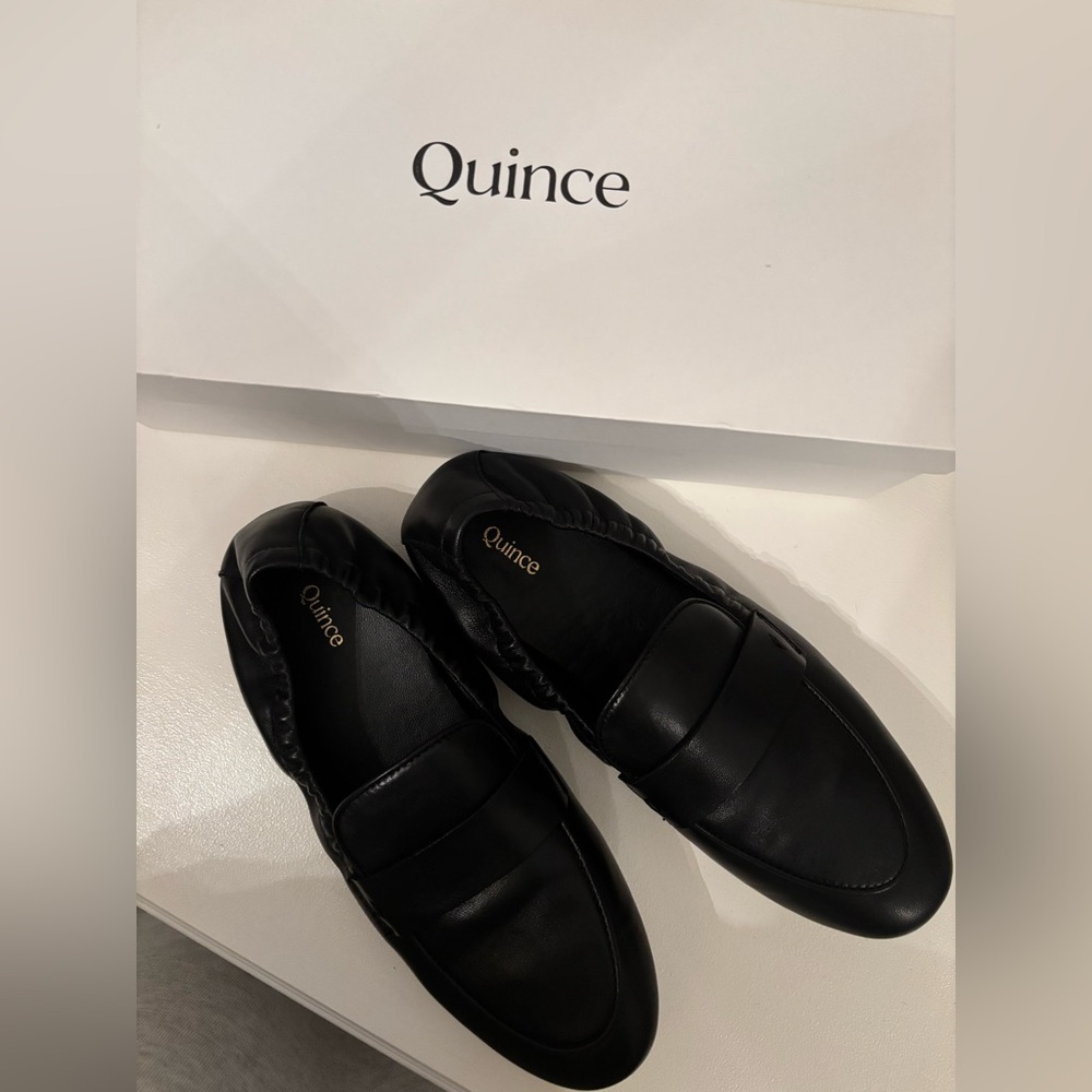 Quince Black Italian Soft Leather Loafers for Women